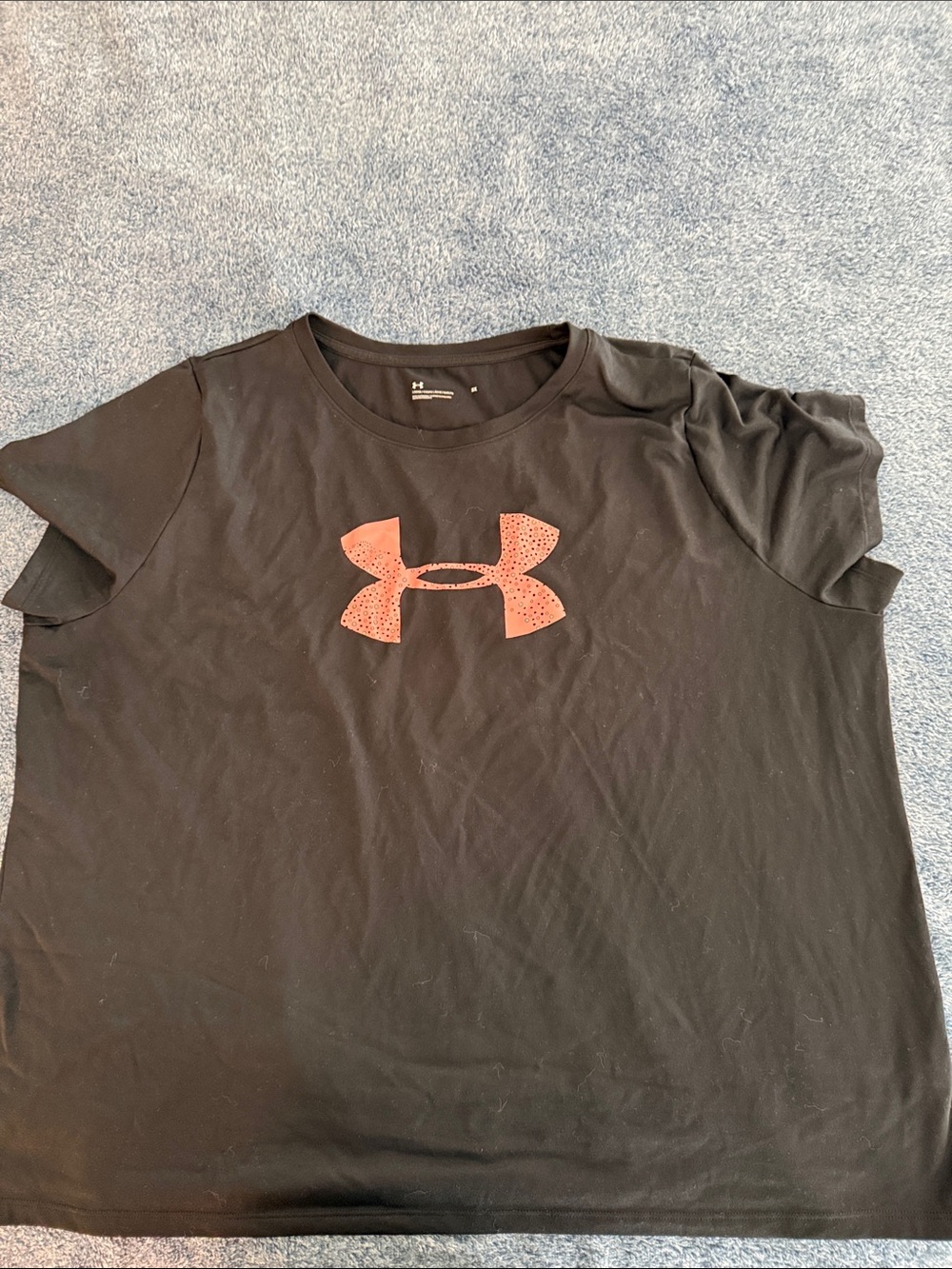 Under Armour Black Tee with Coral Logo
